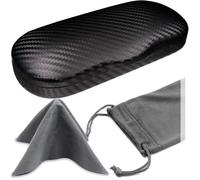 MyEyeglassCase Hard eyeglass cases w/cloth | small-medium frames | men & women - black - Medium