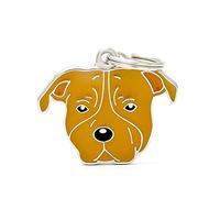 MYFAMILY American Staffordshire Terrier Plate Dog Free Engraving
