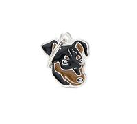 MyFamily Dog Medallion Made in Italy, Focato Black Pinscher, Dog tag, Hand-Enamelled in Metal, Friends Collection, 23x25 mm