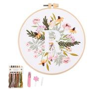 Myfelicity Embroidery Kit for Beginners and Adults, Floral and Lettering Design (R)