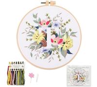 Myfelicity Embroidery Kit for Beginners and Adults, Floral and Lettering Design (T)