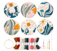Myfelicity Punch Needle Kit,6-Piece Set-Punch Needle Coaster Kit, with Video Tutorial