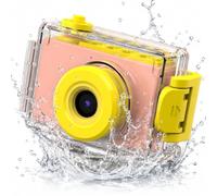 myFirst 2-in-1 Kids Waterproof Camera, 8MP Digital Camera for Kids with 1080P HD Video, IPX8 Waterproof Case, Expandable Storage up to 32GB, 2" IPS Screen, Silicone Case, Travel Gift for Boys Girls