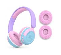 myFirst Kids Headphones Wireless with Mic 85/94dB Safe Volume, 52H Playtime | Type-C, Foldable Over Ear Durable Kids Bluetooth 6.0 Headphones for Toddler Girls Travel, Online Learning, CareBuds Max