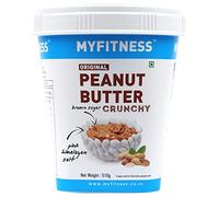 MYFITNESS Peanut Butter Crunchy I LOVE PB Non-GMO, Gluten-free, No Preservative All Natural Ingredient High Protein Peanut Butter Made with American Recipe (510 Gm)