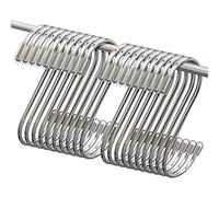 Myfolrena 20 Pack S Hooks for Hanging, 3.4 Inch Metal S Shaped Hook Heavy Duty Hanging Hooks for Pots, Pans, Plants, Bags, Cups, Clothes (Silver)
