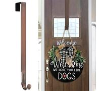 Myfolrena Wreath Hanger (Bronze-1 Pack) - Stainless Steel Adjustable Door Hanger for Front Door, 15-24inch, 20lb Weight Capacity