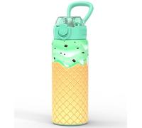 MYFOREST 24oz/700ml Insulated Sport Water Bottle, Odor-Free Surgical-Grade Liner, Quick-Open Lid for Gulp/Sip, for Daily/Travel/Gym/Office/Gift (Mint Ice Cream)