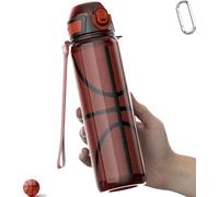 MYFOREST 34oz/1L Sport Water Bottle, Light Tritan, Quick-Open Gulp Lid/Straw 2-in-1, Leak-Proof, Dishwasher-Safe, BPA-Free, Drop-Resist & Scratch-Resist for Travel/Gym/Office/Fan Gift (Basketball 2)