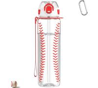 MYFOREST Baseball Water Bottle, Lightweight, Quick-Open Gulp Lid/Straw
