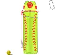 MYFOREST Softball Water Bottle, Lightweight, Quick-Open Gulp Lid/Straw