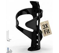 MYFOREST Substantial Weighted Bike Water Bottle Holder Kit, 3 Adjustable Mounting Positions, Optimized Size for High-End Metal Bottle & Universal Fit too, with Tools (Solid Black)