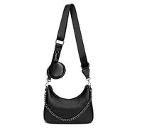 myfriday Small Crossbody Hobo Handbags for Women, Multipurpose Soft Shoulder Bag Lightweight Retro Tote Bag with Coin Purse & Metal Chain