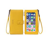 myfriday Touch Screen Crossbody Phone Purse for Women, Rfid Blocking Small Cellphone Shoulder Purse with 2 Adjustable Strap, B-yellow, S to M