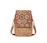 myfriday Vintage Crossbody Phone Bag for Women, Small PU Leather Shoulder Purse and Handbag, B-earthy Hexagon, S, Vintage