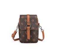 myfriday Vintage Crossbody Phone Bag for Women, Small PU Leather Shoulder Purse and Handbag, B-pattern Brown, S