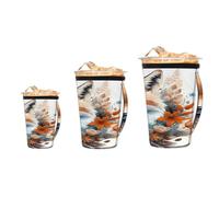 Myfsucce 3 Pack Reusable Iced Coffee Cup Sleeve with Handle for 16-32oz, Watercolor Fox Floral Neoprene Insulated Coffee Cup Sleeve for Iced and Hot Beverage