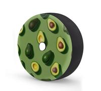 Myfsucce Avocado Green Whole Half Pattern Spare Wheel Cover with Backup Camera Hole, Polyester Dust Proof Tyre Covers for Car Truck Trailer SUV RV, 15 Inch