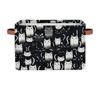 Myfsucce Black Cats Kitten Storage Basket Fabric Rectangle Basket Bin for Shelves Clothes Organiser Box for Bedroom Bathroom 1 PC