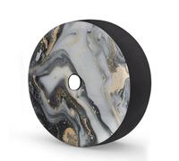 Myfsucce Black Gold Marble Pattern Spare Wheel Cover with Backup Camera Hole, Polyester Dust Proof Tyre Covers for Car Truck Trailer SUV RV, 16 Inch