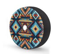 Myfsucce Bohemian Aztec Ethnic African Aztec Spare Wheel Cover with Backup Camera Hole, Polyester Dust Proof Tyre Covers for Car Truck Trailer SUV RV, 16 Inch