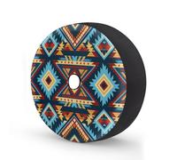 Myfsucce Bohemian Aztec Ethnic African Aztec Spare Wheel Cover with Backup Camera Hole, Polyester Dust Proof Tyre Covers for Car Truck Trailer SUV RV, 15 Inch
