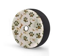 Myfsucce Camouflage Pet Paws Beige Spare Wheel Cover with Backup Camera Hole, Polyester Dust Proof Tyre Covers for Car Truck Trailer SUV RV, 14 Inch