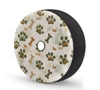 Myfsucce Camouflage Pet Paws Beige Spare Wheel Cover with Backup Camera Hole, Polyester Dust Proof Tyre Covers for Car Truck Trailer SUV RV, 17 Inch