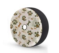 Myfsucce Camouflage Pet Paws Beige Spare Wheel Cover with Backup Camera Hole, Polyester Dust Proof Tyre Covers for Car Truck Trailer SUV RV, 15 Inch