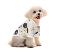 Myfsucce Dog Clothes For Small Dogs Cute Plant Moon Dog Shirts For Boy Girl Puppy Pets Cats Summer Fit 4-6.5 Lb