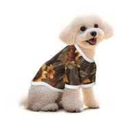 Myfsucce Dog Clothes For Small Dogs Sunflowers Autumn Leaves Dark Wood Dog Shirts For Boy Girl Puppy Pets Cats Summer Fit 6.5-10 Lb