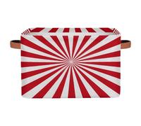 Myfsucce Fabric Storage Boxes with Handles, Red White Radial Foldable Large Storage Baskets for Home, 15x11x9.5 Inches, Pack of 1