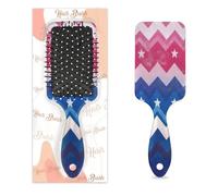 Myfsucce Hair Brush for Women - Cushion Massage Detangler Brush with Chevron Star Design Pattern, Anti-Static Smoothing Hairbrush for Wet/Dry Hair