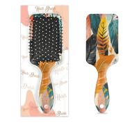 Myfsucce Hair Brush for Women - Cushion Massage Detangler Brush with Colorful Feathers Pattern Pattern, Anti-Static Smoothing Hairbrush for Wet/Dry Hair