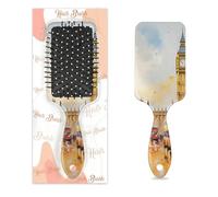 Myfsucce Hair Brush for Women - Cushion Massage Detangler Brush with London Red Bus Big Ben Painting Pattern, Anti-Static Smoothing Hairbrush for Wet/Dry Hair
