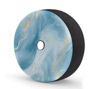 Myfsucce Lightblue Gold Marbling Spare Wheel Cover with Backup Camera Hole, Polyester Dust Proof Tyre Covers for Car Truck Trailer SUV RV, 17 Inch