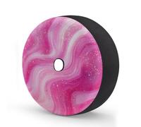 Myfsucce Pink Gold Splash Marlbing Spare Wheel Cover with Backup Camera Hole, Polyester Dust Proof Tyre Covers for Car Truck Trailer SUV RV, 16 Inch