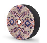 Myfsucce Retro Ethnic Aztec Geo Spare Wheel Cover with Backup Camera Hole, Polyester Dust Proof Tyre Covers for Car Truck Trailer SUV RV, 17 Inch