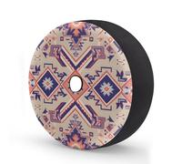 Myfsucce Retro Ethnic Aztec Geo Spare Wheel Cover with Backup Camera Hole, Polyester Dust Proof Tyre Covers for Car Truck Trailer SUV RV, 16 Inch