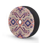 Myfsucce Retro Ethnic Aztec Geo Spare Wheel Cover with Backup Camera Hole, Polyester Dust Proof Tyre Covers for Car Truck Trailer SUV RV, 15 Inch