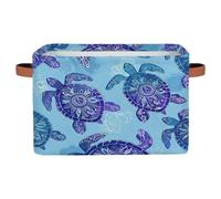 Myfsucce Sea Ocean Turtle Storage Basket Fabric Rectangle Basket Bin for Shelves Clothes Organiser Box for Bedroom Bathroom 1 PC