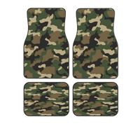 Myfsucce Universal Car Mats Set of 4, Polyester Multi Green Camouflage Print Floor Mats with Non-Slip Backing, Fits for Cars SUV Trucks and Vans