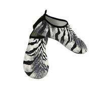 Myfsucce Water Shoes Lightweight Barefoot Quick Dry Breathable Swim Socks, Black Silver Tiger Stripe Aqua Shoes for Women Men Beach Surfing Pool Yoga