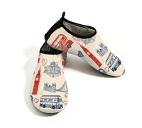 Myfsucce Water Shoes Lightweight Barefoot Quick Dry Breathable Swim Socks, British London Bus Big Ben Aqua Shoes for Women Men Beach Surfing Pool Yoga