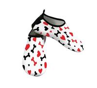 Myfsucce Water Shoes Lightweight Barefoot Quick Dry Breathable Swim Socks, Hearts Bones White Aqua Shoes for Women Men Beach Surfing Pool Yoga
