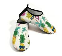 Myfsucce Water Shoes Lightweight Barefoot Quick Dry Breathable Swim Socks, Hello Summer Pineapple Sunglasses Aqua Shoes for Women Men Beach Surfing Pool Yoga