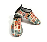 Myfsucce Water Shoes Lightweight Barefoot Quick Dry Breathable Swim Socks, London Building Icon Aqua Shoes for Women Men Beach Surfing Pool Yoga