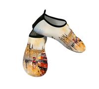 Myfsucce Water Shoes Lightweight Barefoot Quick Dry Breathable Swim Socks, London Red Bus Big Ben Painting Aqua Shoes for Women Men Beach Surfing Pool Yoga