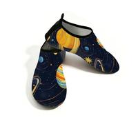 Myfsucce Water Shoes Lightweight Barefoot Quick Dry Breathable Swim Socks, Solar System Planet Aqua Shoes for Women Men Beach Surfing Pool Yoga