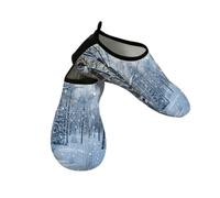 Myfsucce Water Shoes Lightweight Barefoot Quick Dry Breathable Swim Socks, Winter Forest Snowing Aqua Shoes for Women Men Beach Surfing Pool Yoga